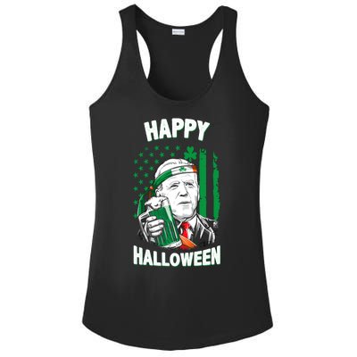 Funny Happy Halloween Joe Biden St Patrick's Day Ladies PosiCharge Competitor Racerback Tank