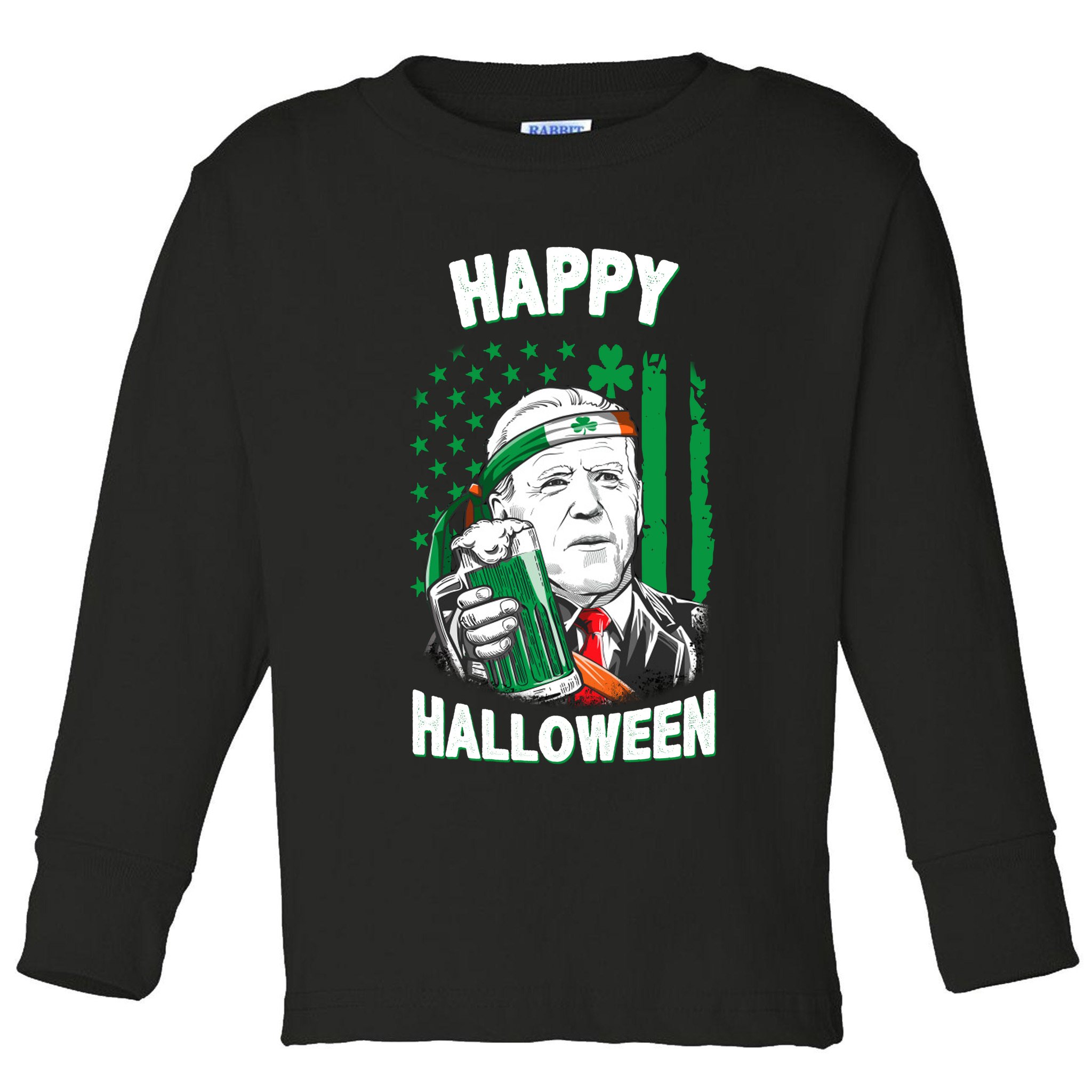 Funny Happy Halloween Joe Biden St Patrick's Day Toddler Long Sleeve Shirt