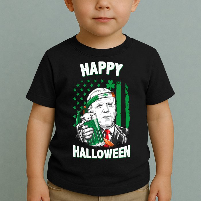 Funny Happy Halloween Joe Biden St Patrick's Day Toddler T-Shirt