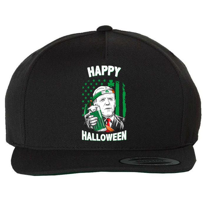 Funny Happy Halloween Joe Biden St Patrick's Day Wool Snapback Cap