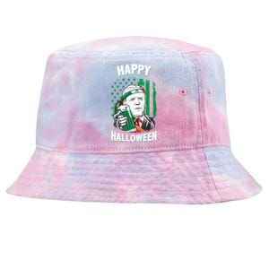 Funny Happy Halloween Joe Biden St Patrick's Day Tie-Dyed Bucket Hat