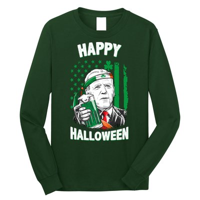 Funny Happy Halloween Joe Biden St Patrick's Day Long Sleeve Shirt