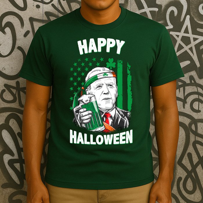 Funny Happy Halloween Joe Biden St Patrick's Day T-Shirt