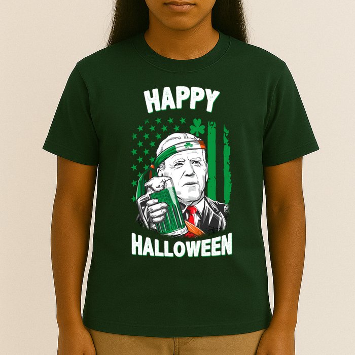 Funny Happy Halloween Joe Biden St Patrick's Day T-Shirt