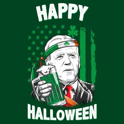 Funny Happy Halloween Joe Biden St Patrick's Day T-Shirt
