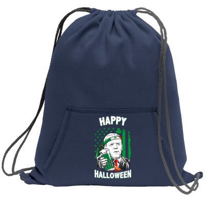 Funny Happy Halloween Joe Biden St Patrick's Day Sweatshirt Cinch Pack Bag