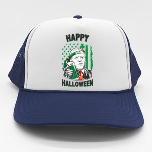 Funny Happy Halloween Joe Biden St Patrick's Day Trucker Hat