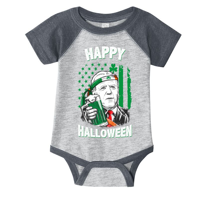 Funny Happy Halloween Joe Biden St Patrick's Day Infant Baby Jersey Bodysuit