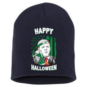 Funny Happy Halloween Joe Biden St Patrick's Day Short Acrylic Beanie