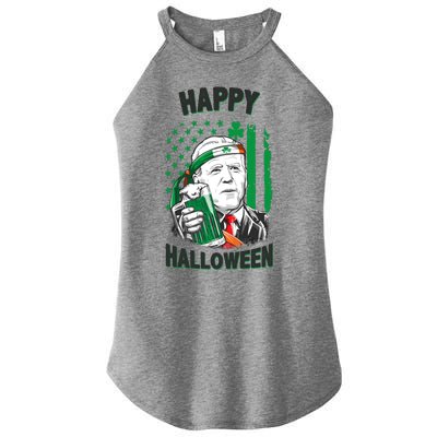 Funny Happy Halloween Joe Biden St Patrick's Day Women’s Perfect Tri Rocker Tank