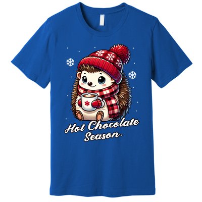 Funny Hedgehog Hot Choco Scarf Merry Christmas Mom Dad Great Gift Premium T-Shirt