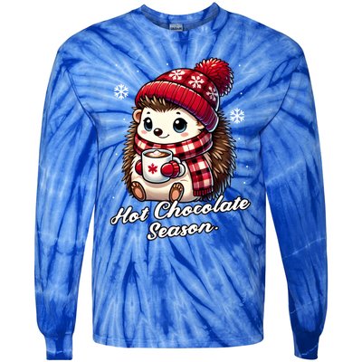 Funny Hedgehog Hot Choco Scarf Merry Christmas Mom Dad Great Gift Tie-Dye Long Sleeve Shirt