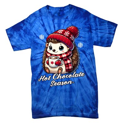 Funny Hedgehog Hot Choco Scarf Merry Christmas Mom Dad Great Gift Tie-Dye T-Shirt