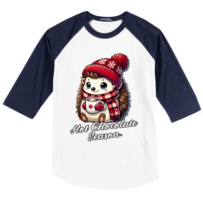 Funny Hedgehog Hot Choco Scarf Merry Christmas Mom Dad Great Gift Baseball Sleeve Shirt