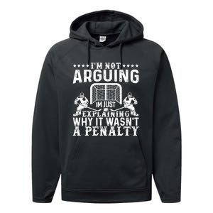 Funny Hockey Hockey Player Arguing Gift Performance Fleece Hoodie