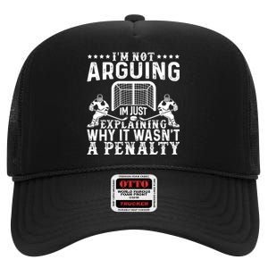 Funny Hockey Hockey Player Arguing Gift High Crown Mesh Back Trucker Hat