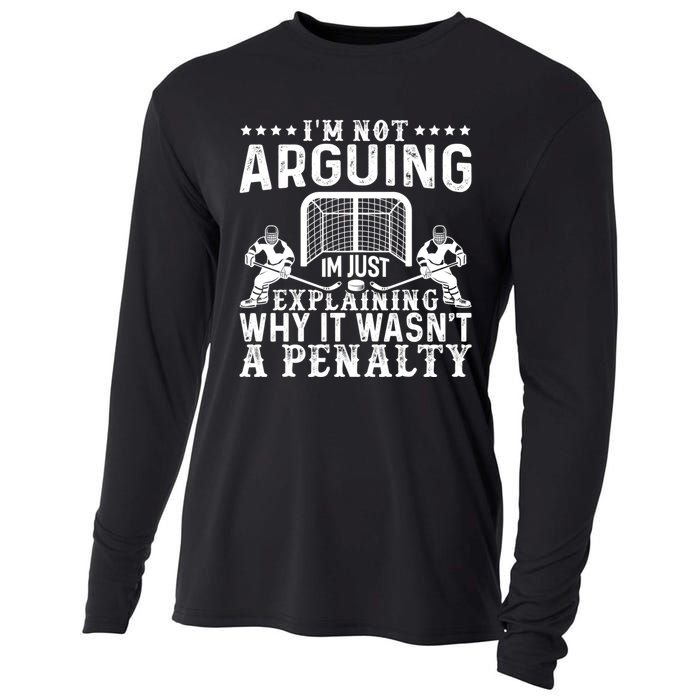 Funny Hockey Hockey Player Arguing Gift Cooling Performance Long Sleeve Crew