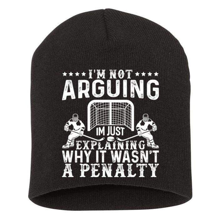 Funny Hockey Hockey Player Arguing Gift Short Acrylic Beanie