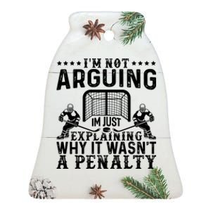 Funny Hockey Hockey Player Arguing Gift Ceramic Bell Ornament