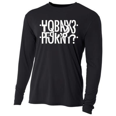 Funny Horny Hidden Message Horny? Secret Message Cooling Performance Long Sleeve Crew