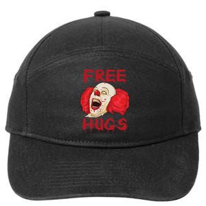 Free Hugs Halloween Evil Killer Scary Clown Horror Gift 7-Panel Snapback Hat