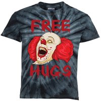 Free Hugs Halloween Evil Killer Scary Clown Horror Gift Kids Tie-Dye T-Shirt