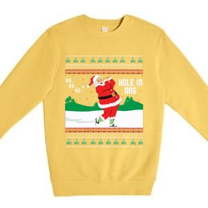 Funny Ho Ho Ho Ugly Santa Golf Christmas Jumper Gift Premium Crewneck Sweatshirt