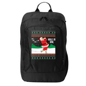 Funny Ho Ho Ho Ugly Santa Golf Christmas Jumper Gift City Backpack