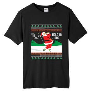 Funny Ho Ho Ho Ugly Santa Golf Christmas Jumper Gift Tall Fusion ChromaSoft Performance T-Shirt