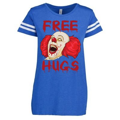 Free Hugs Halloween Evil Killer Scary Clown Horror Gift Enza Ladies Jersey Football T-Shirt