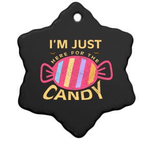 Food Humor Halloween Gift Im Just Here For The Candy Food Gift Ceramic Star Ornament