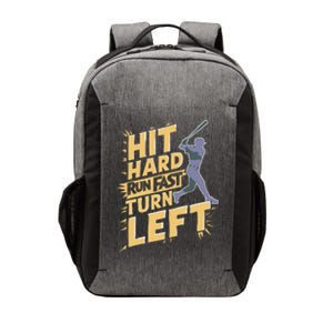 Funny Hit Hard Run Fast Turn Left Baseball Player Vector Backpack