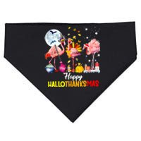 Flamingo Happy HalloThanksmas Funny Halloween Thanksgiving USA-Made Doggie Bandana