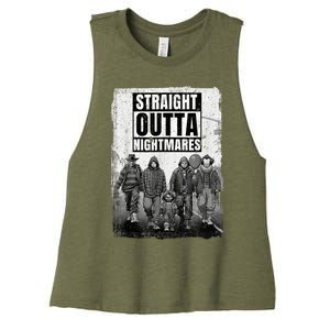 Funny Horror Halloween Scary Straight Outta Nightmares Women's Racerback Cropped Tank