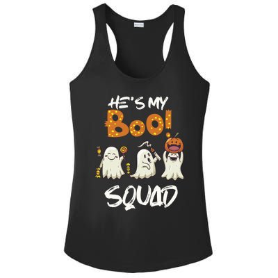 Funny Halloween He Is My Boo Squad Gift Ladies PosiCharge Competitor Racerback Tank