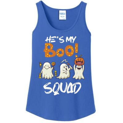 Funny Halloween He Is My Boo Squad Gift Ladies Essential Tank