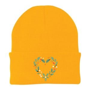 Festive Holly Heart Christmas Decoration Knit Cap Winter Beanie