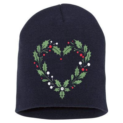 Festive Holly Heart Christmas Decoration Short Acrylic Beanie