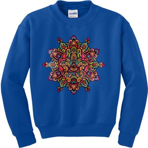 Fatima Hand Hamsa Mandala Tee Pilates Yoga Lover Kids Sweatshirt