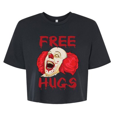 Free Hugs Halloween Evil Killer Scary Clown Horror Gift Bella+Canvas Jersey Crop Tee