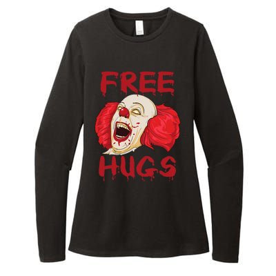 Free Hugs Halloween Evil Killer Scary Clown Horror Gift Womens CVC Long Sleeve Shirt