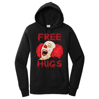 Free Hugs Halloween Evil Killer Scary Clown Horror Gift Women's Pullover Hoodie