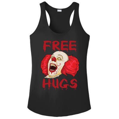 Free Hugs Halloween Evil Killer Scary Clown Horror Gift Ladies PosiCharge Competitor Racerback Tank