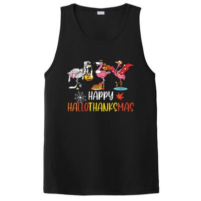 Flamingo Halloween Happy Hallothanksmas Thanksgiving Xmas PosiCharge Competitor Tank