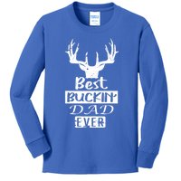 Funny Hunting Hunter Gift Best Buckin Dad Ever Gift Kids Long Sleeve Shirt