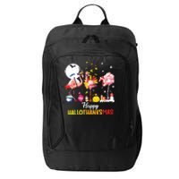 Flamingo Happy Hallothanksmas Funny Halloween Thanksgiving City Backpack