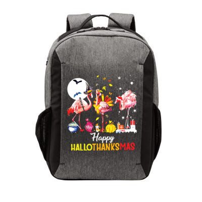 Flamingo Happy Hallothanksmas Funny Halloween Thanksgiving Vector Backpack