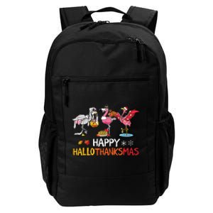 Flamingo Happy Hallothanksmas Funny Halloween Thanksgiving Daily Commute Backpack