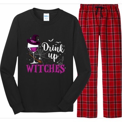 Funny Halloween Hat Up Witches Funny Up Witches Gift Long Sleeve Pajama Set