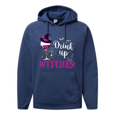 Funny Halloween Hat Up Witches Funny Up Witches Gift Performance Fleece Hoodie